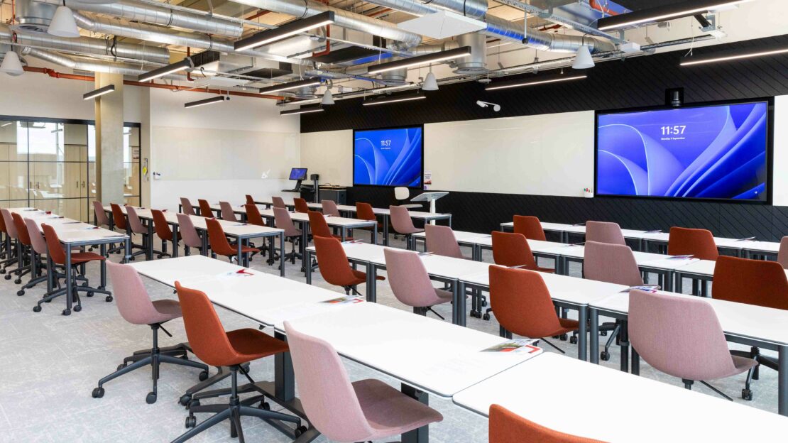 Interior of 1 Portsoken building a part of Northeastern University London's campus in the City of London