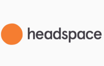 Logo of Headspace showing an orange circle followed by the word "headspace" in lowercase, gray letters. The background is white.